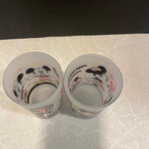 Vintage Frosted Mickey and Minnie mouse drinking glasses collectible Disney - Picture 6 of 12